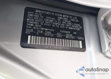 2022 Nissan Rogue Sport S Awd Xtronic Cvt from USA, damaged, VIN JN1BJ1AW7NW476395